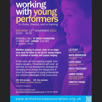 Working with young performers flyer.